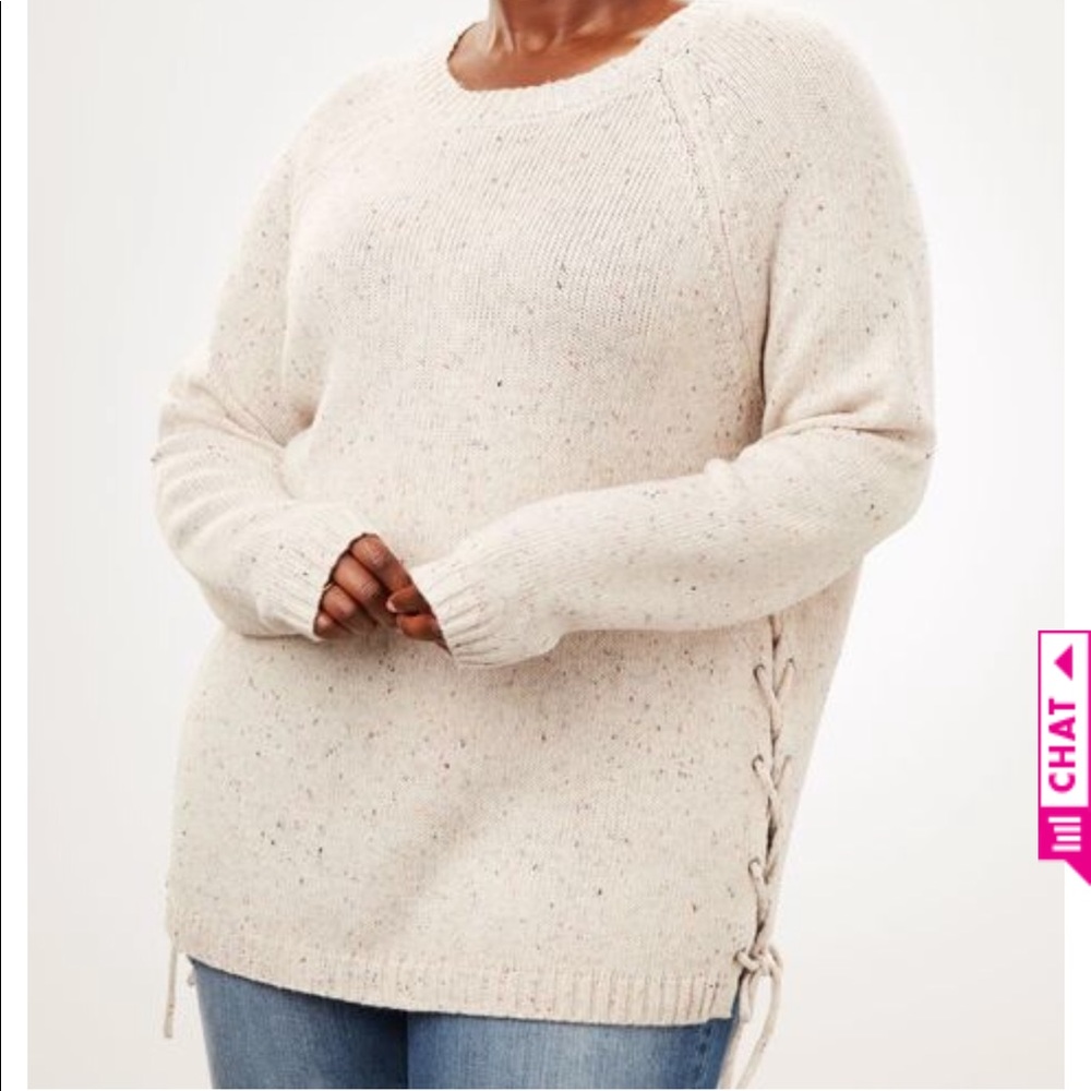 Woman Within Lace Up Sweater sz 2x 26/28